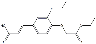 3-[3-ethoxy-4-(2-ethoxy-2-oxoethoxy)phenyl]prop-2-enoic acid 化学構造式