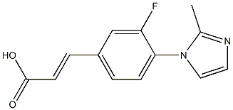 3-[3-fluoro-4-(2-methyl-1H-imidazol-1-yl)phenyl]prop-2-enoic acid,,结构式