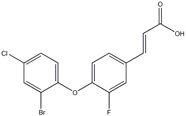 3-[4-(2-bromo-4-chlorophenoxy)-3-fluorophenyl]prop-2-enoic acid,,结构式