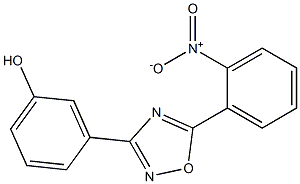 3-[5-(2-nitrophenyl)-1,2,4-oxadiazol-3-yl]phenol,,结构式