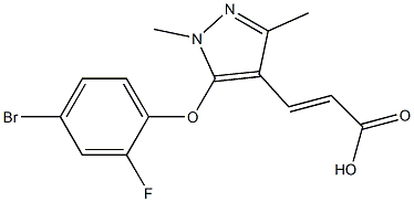3-[5-(4-bromo-2-fluorophenoxy)-1,3-dimethyl-1H-pyrazol-4-yl]prop-2-enoic acid 化学構造式