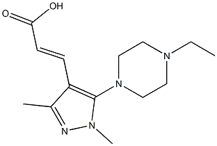 3-[5-(4-ethylpiperazin-1-yl)-1,3-dimethyl-1H-pyrazol-4-yl]prop-2-enoic acid 化学構造式