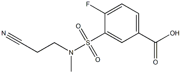 3-{[(2-cyanoethyl)(methyl)amino]sulfonyl}-4-fluorobenzoic acid Struktur