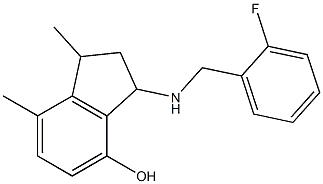 3-{[(2-fluorophenyl)methyl]amino}-1,7-dimethyl-2,3-dihydro-1H-inden-4-ol Struktur
