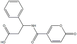 3-{[(2-oxo-2H-pyran-5-yl)carbonyl]amino}-3-phenylpropanoic acid Structure