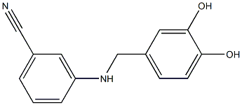 3-{[(3,4-dihydroxyphenyl)methyl]amino}benzonitrile Struktur