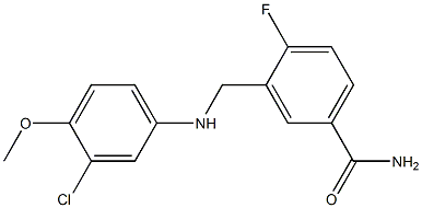 3-{[(3-chloro-4-methoxyphenyl)amino]methyl}-4-fluorobenzamide 化学構造式
