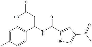 3-{[(4-acetyl-1H-pyrrol-2-yl)carbonyl]amino}-3-(4-methylphenyl)propanoic acid Structure