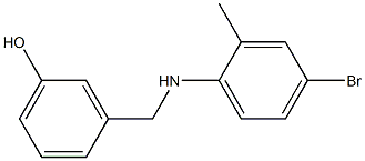 3-{[(4-bromo-2-methylphenyl)amino]methyl}phenol 化学構造式