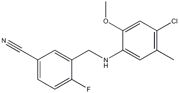3-{[(4-chloro-2-methoxy-5-methylphenyl)amino]methyl}-4-fluorobenzonitrile Struktur