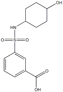 3-{[(4-hydroxycyclohexyl)amino]sulfonyl}benzoic acid,,结构式