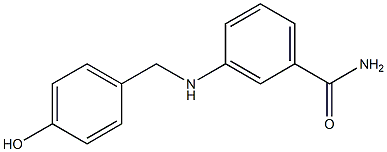 3-{[(4-hydroxyphenyl)methyl]amino}benzamide 化学構造式