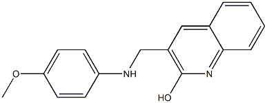 3-{[(4-methoxyphenyl)amino]methyl}quinolin-2-ol,,结构式