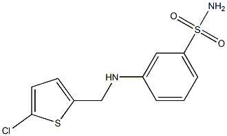 3-{[(5-chlorothiophen-2-yl)methyl]amino}benzene-1-sulfonamide,,结构式