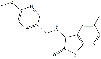 3-{[(6-methoxypyridin-3-yl)methyl]amino}-5-methyl-2,3-dihydro-1H-indol-2-one 结构式