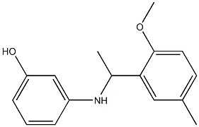 3-{[1-(2-methoxy-5-methylphenyl)ethyl]amino}phenol,,结构式