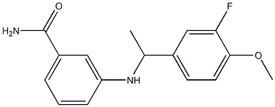 3-{[1-(3-fluoro-4-methoxyphenyl)ethyl]amino}benzamide Struktur