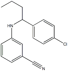 3-{[1-(4-chlorophenyl)butyl]amino}benzonitrile,,结构式