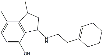 3-{[2-(cyclohex-1-en-1-yl)ethyl]amino}-1,7-dimethyl-2,3-dihydro-1H-inden-4-ol 化学構造式