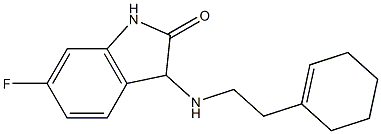 3-{[2-(cyclohex-1-en-1-yl)ethyl]amino}-6-fluoro-2,3-dihydro-1H-indol-2-one,,结构式