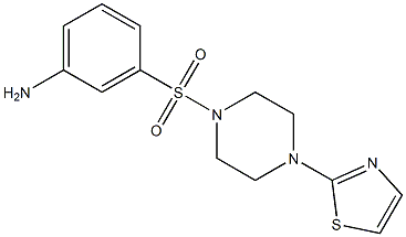 3-{[4-(1,3-thiazol-2-yl)piperazine-1-]sulfonyl}aniline 化学構造式