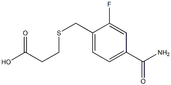 3-{[4-(aminocarbonyl)-2-fluorobenzyl]thio}propanoic acid 化学構造式