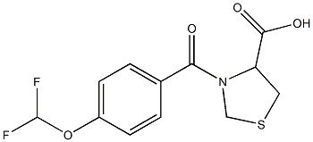 3-{[4-(difluoromethoxy)phenyl]carbonyl}-1,3-thiazolidine-4-carboxylic acid Structure