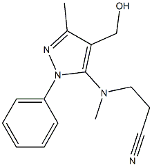 3-{[4-(hydroxymethyl)-3-methyl-1-phenyl-1H-pyrazol-5-yl](methyl)amino}propanenitrile Struktur