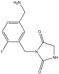 3-{[5-(aminomethyl)-2-fluorophenyl]methyl}imidazolidine-2,4-dione Structure