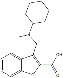 3-{[cyclohexyl(methyl)amino]methyl}-1-benzofuran-2-carboxylic acid,,结构式