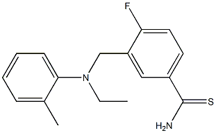 3-{[ethyl(2-methylphenyl)amino]methyl}-4-fluorobenzene-1-carbothioamide Structure