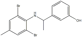 3-{1-[(2,6-dibromo-4-methylphenyl)amino]ethyl}phenol Struktur