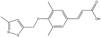 3-{3,5-dimethyl-4-[(3-methyl-1,2-oxazol-5-yl)methoxy]phenyl}prop-2-enoic acid 结构式