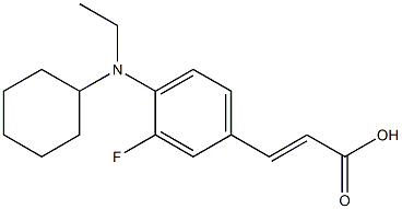 3-{4-[cyclohexyl(ethyl)amino]-3-fluorophenyl}prop-2-enoic acid,,结构式
