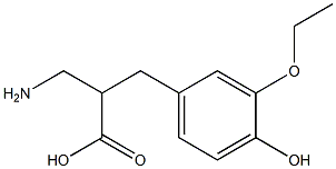 3-amino-2-[(3-ethoxy-4-hydroxyphenyl)methyl]propanoic acid 化学構造式