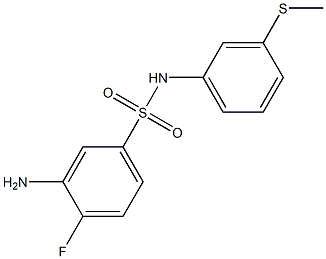 3-amino-4-fluoro-N-[3-(methylsulfanyl)phenyl]benzene-1-sulfonamide 化学構造式