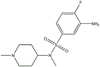 3-amino-4-fluoro-N-methyl-N-(1-methylpiperidin-4-yl)benzene-1-sulfonamide Struktur