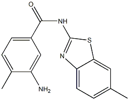 3-amino-4-methyl-N-(6-methyl-1,3-benzothiazol-2-yl)benzamide Struktur
