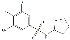 3-amino-5-chloro-N-cyclopentyl-4-methylbenzene-1-sulfonamide Structure