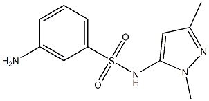 3-amino-N-(1,3-dimethyl-1H-pyrazol-5-yl)benzenesulfonamide 化学構造式