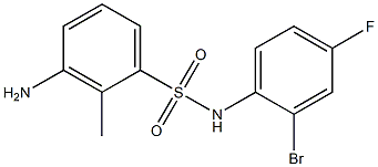 3-amino-N-(2-bromo-4-fluorophenyl)-2-methylbenzene-1-sulfonamide 结构式