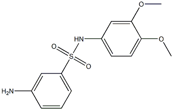 3-amino-N-(3,4-dimethoxyphenyl)benzene-1-sulfonamide 化学構造式