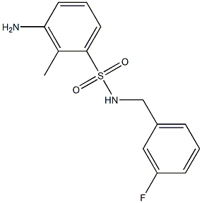 3-amino-N-[(3-fluorophenyl)methyl]-2-methylbenzene-1-sulfonamide,,结构式