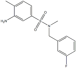 3-amino-N-[(3-fluorophenyl)methyl]-N,4-dimethylbenzene-1-sulfonamide Struktur