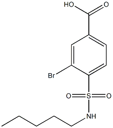 3-bromo-4-(pentylsulfamoyl)benzoic acid 结构式