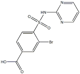 3-bromo-4-(pyrimidin-2-ylsulfamoyl)benzoic acid,,结构式
