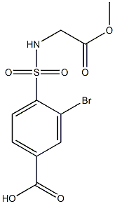 3-bromo-4-[(2-methoxy-2-oxoethyl)sulfamoyl]benzoic acid,,结构式