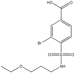 3-bromo-4-[(3-ethoxypropyl)sulfamoyl]benzoic acid 化学構造式