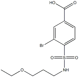 3-bromo-4-[(3-ethoxypropyl)sulfamoyl]benzoic acid,,结构式