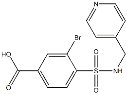 3-bromo-4-[(pyridin-4-ylmethyl)sulfamoyl]benzoic acid,,结构式